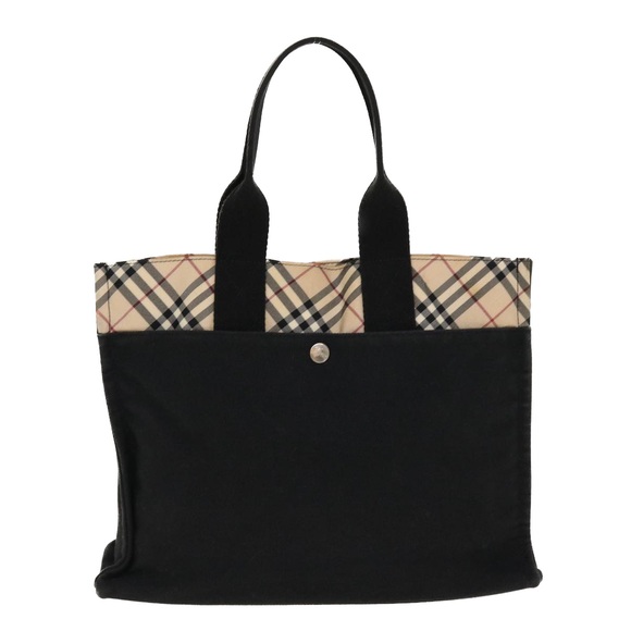 BURBERRY Nova Check Hand Bag Canvas Black Auth yb007 - Picture 13 of 16